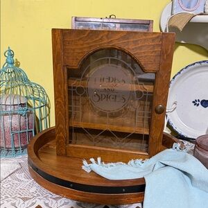 Wooden Herb and Spice Cabinet